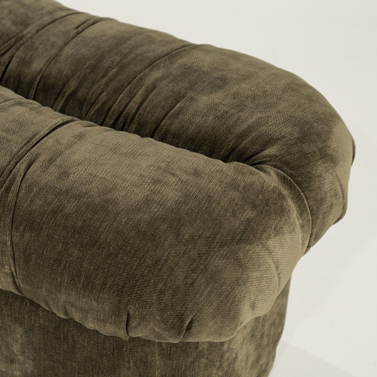 Bank Hocker Nook 160 cm Stoff grün Sitzbank Sitzpouf