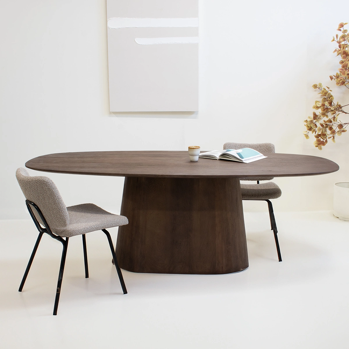 Esstisch Hermine dänisch oval 180 x 100 cm Mangoholz dunkelbraun