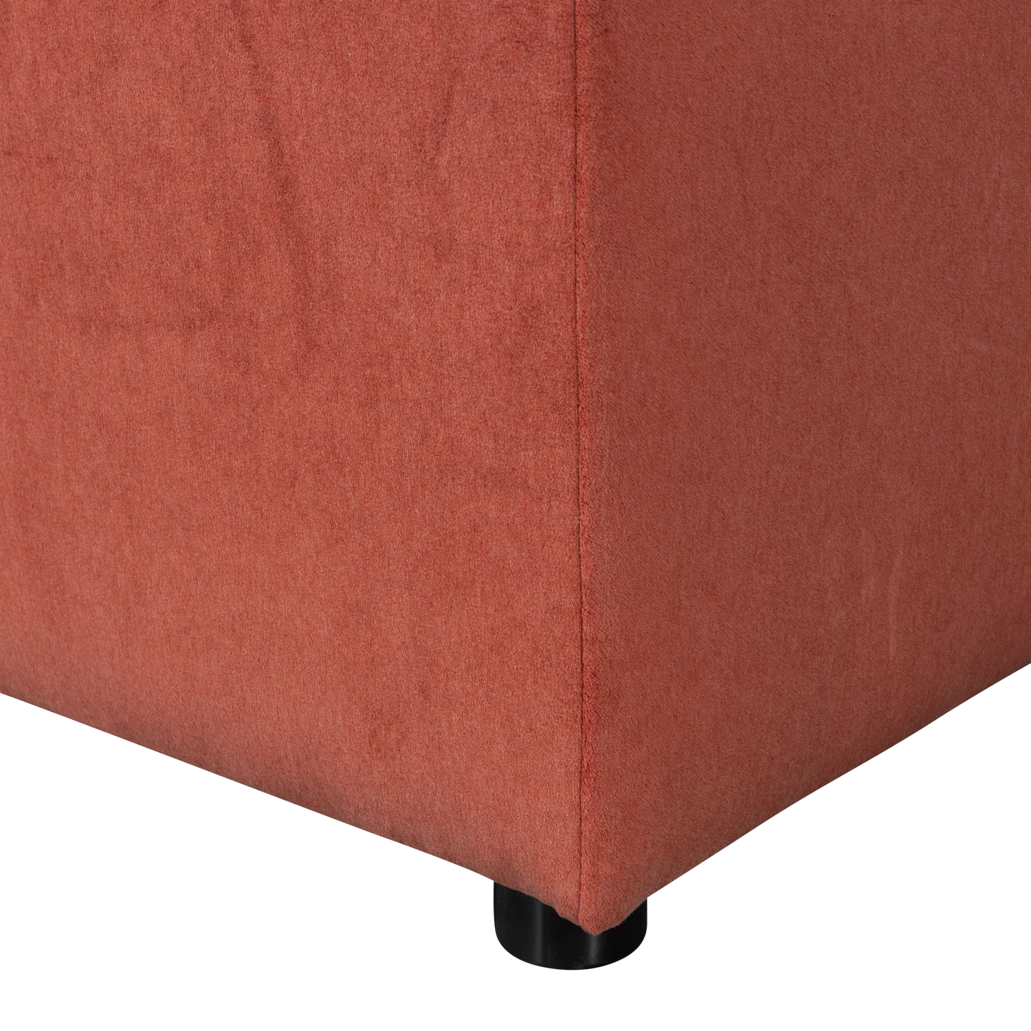 Pouf ALLURE 100 x 70 cm Hocker Sitzhocker Samt blush