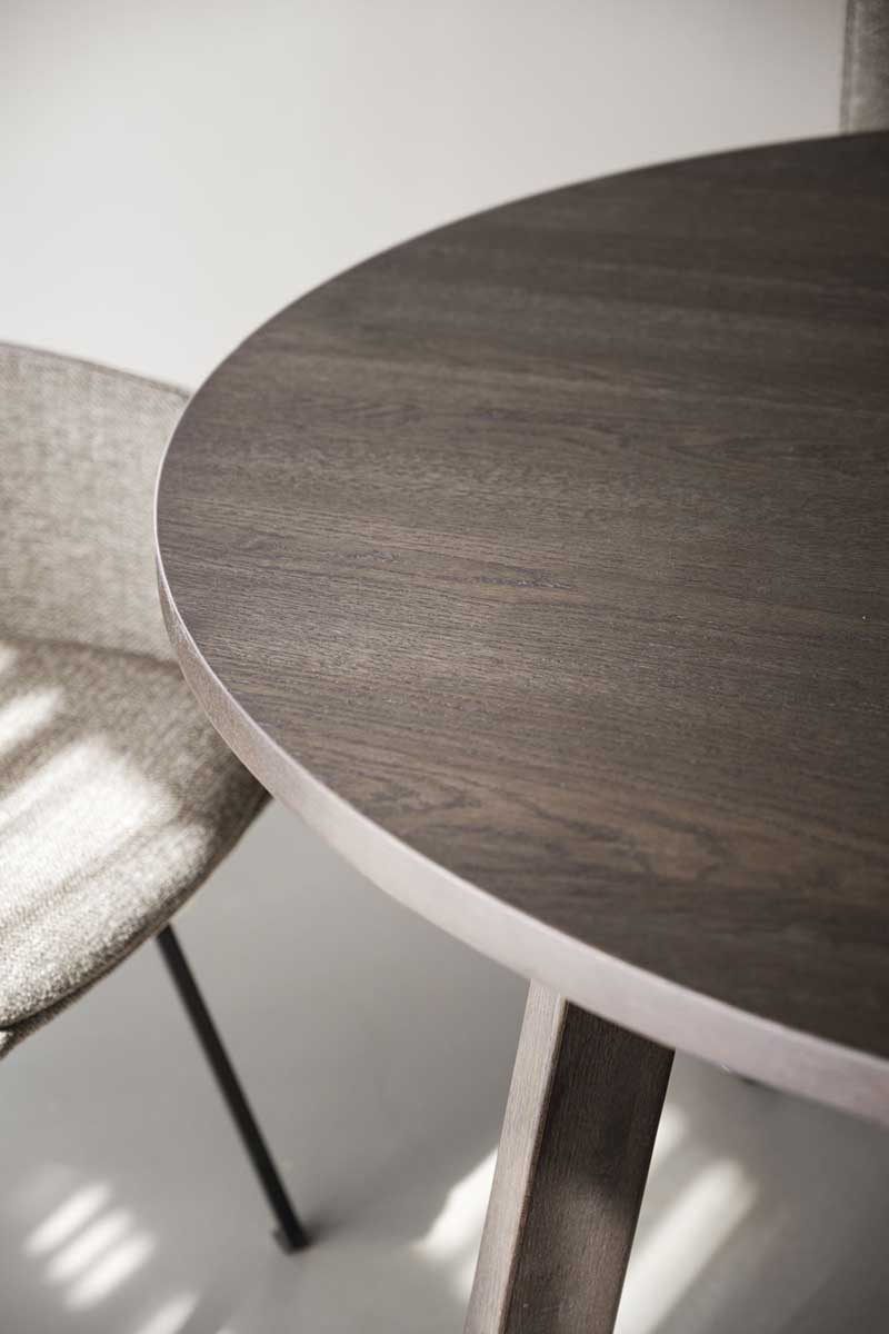 Esstisch HILDIS ausziehbar Eiche braun rund 130 cm