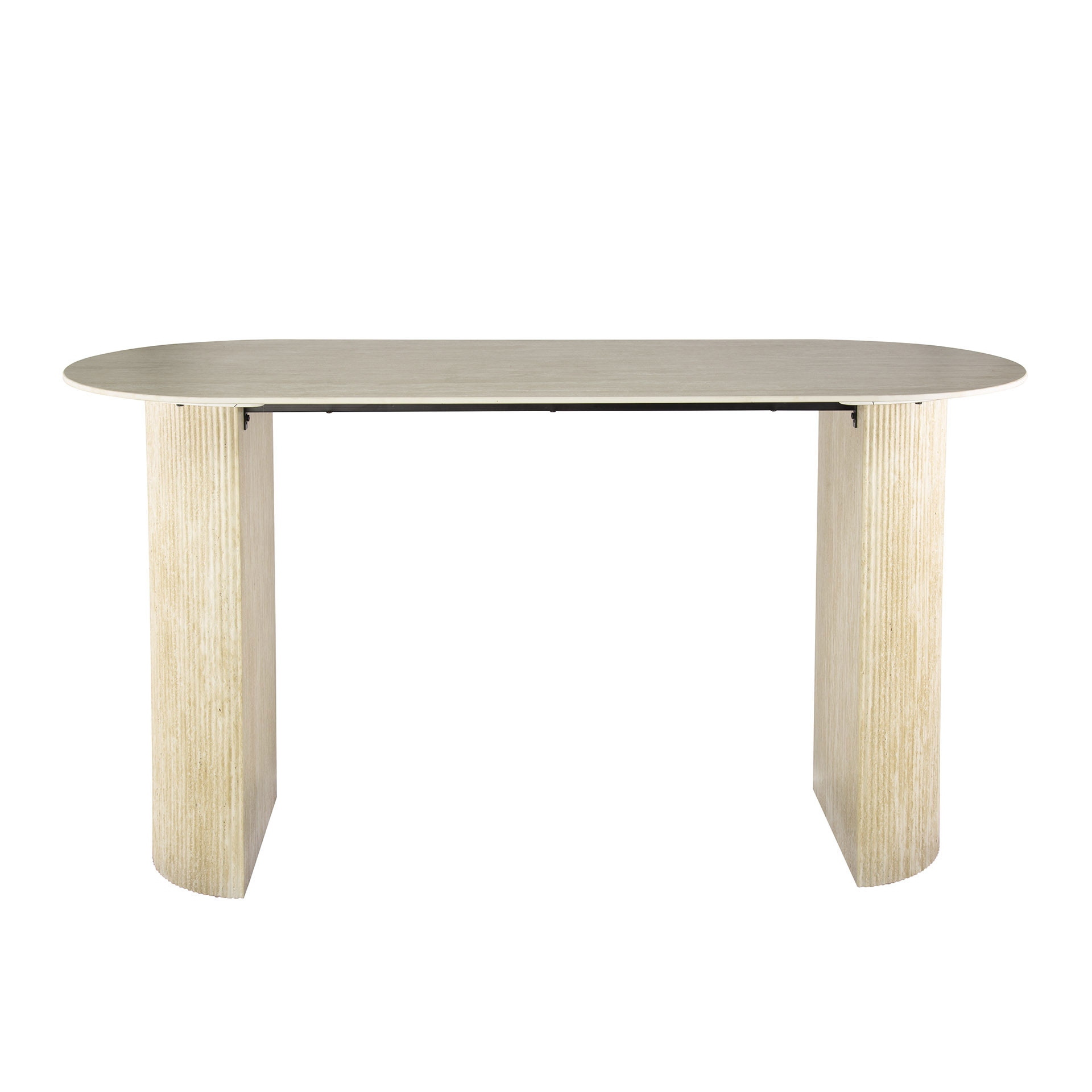 Bartisch VERONA Keramikplatte Travertinoptik oval 178 x 70 cm