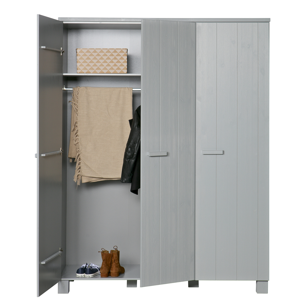 woood Kleiderschrank DENNIS Schranksystem Schrank grau