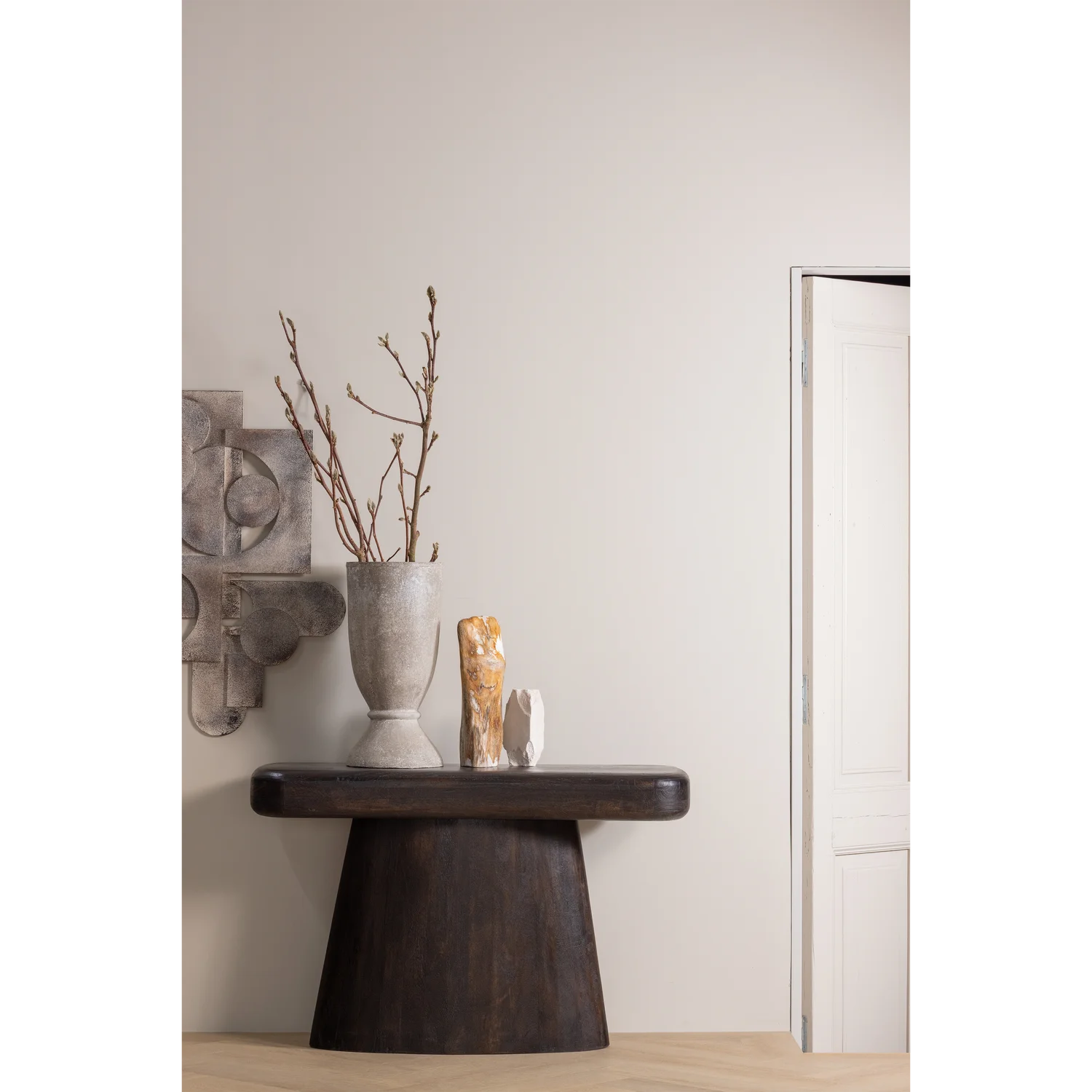 Konsolentisch AMCO 120 x 40 cm Beistelltisch Mango Massivholz schwarz