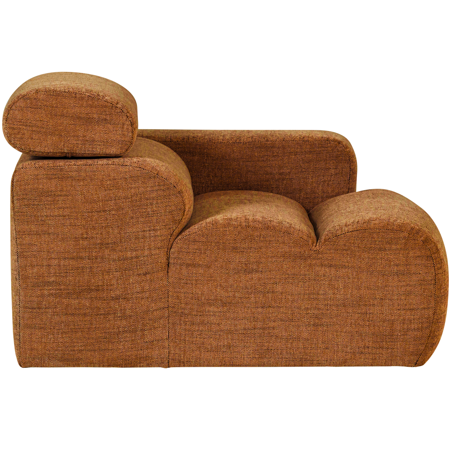 Sofaelement NOVI mit Armlehne rechts Element Webstoff orange melange