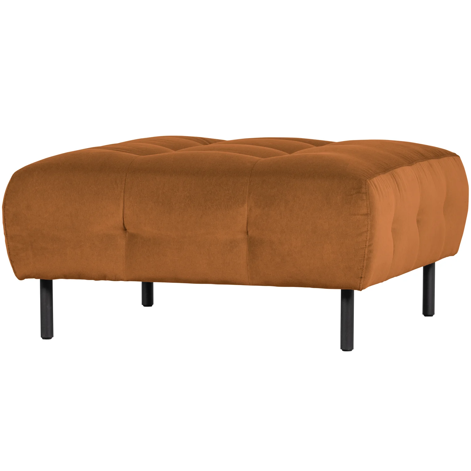 Pouf LLOYD 90 x 90 cm Hocker Sitzhocker Samt Velvet zimt