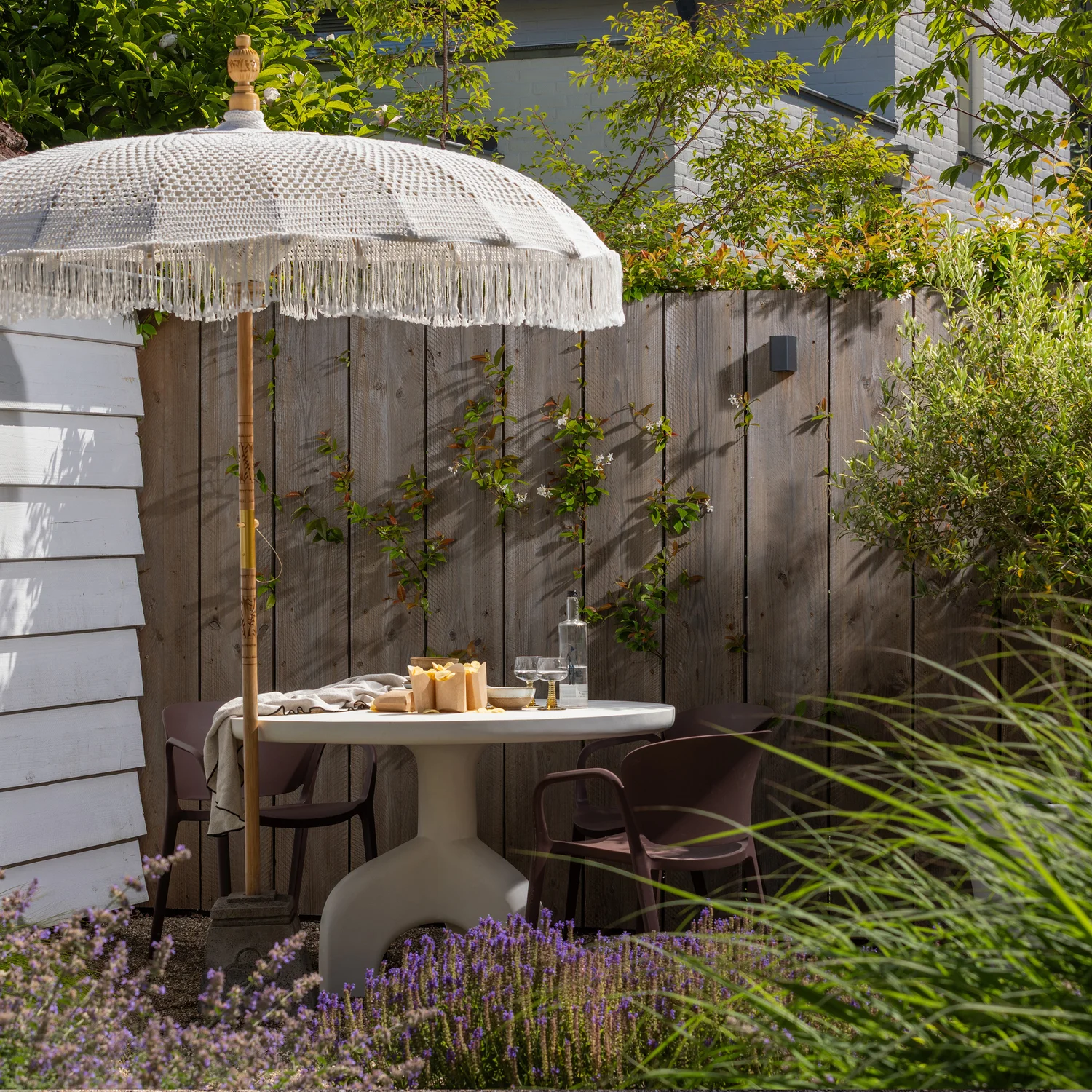 Gartentisch LUNO rund Ø 120 cm Polymer natur