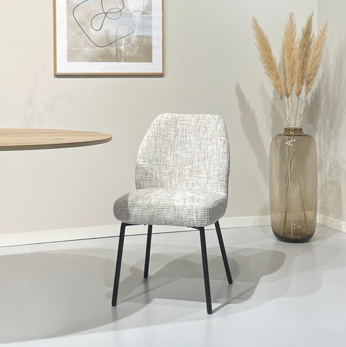 Esszimmerstuhl Tess Stuhl Stoff Cream