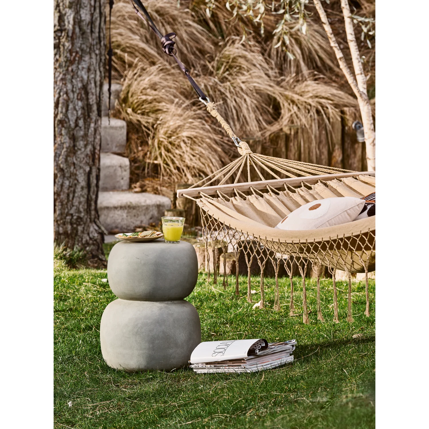 Couchtisch YODA H 47 cm Faserton Betonlook grün grau