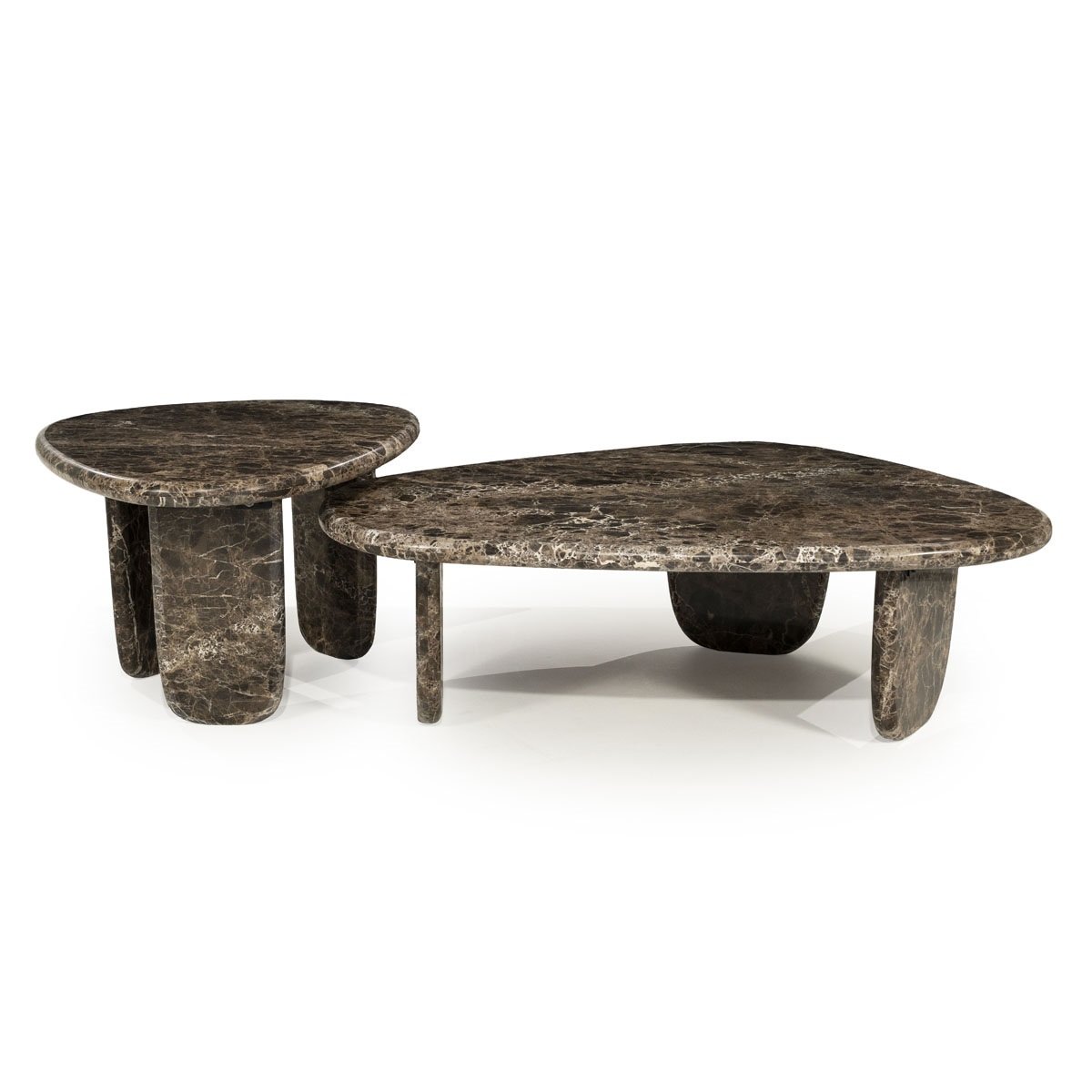 Couchtisch Devin 65,5 x 56,5 cm Emperador Marmor braun schwarz