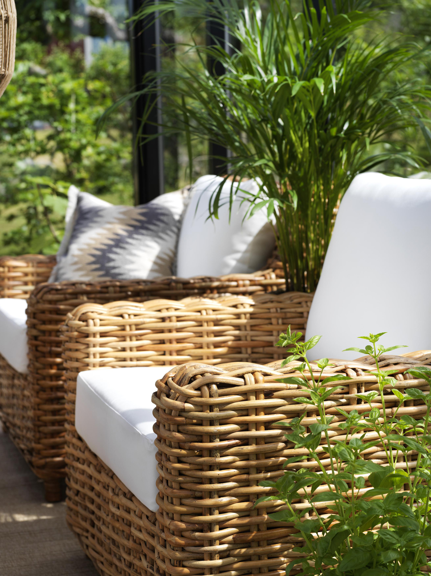 Garten Lounge Gruppe Natur Rattan ROSSVIK Sofa und Sessel