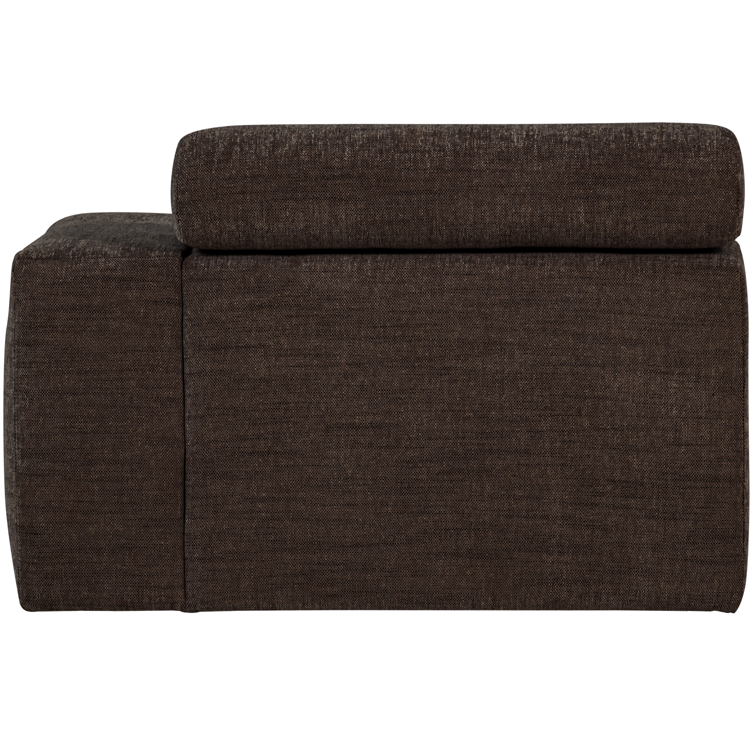Sofaelement NOVI mit Armlehne rechts Element Webstoff dunkelbraun melange