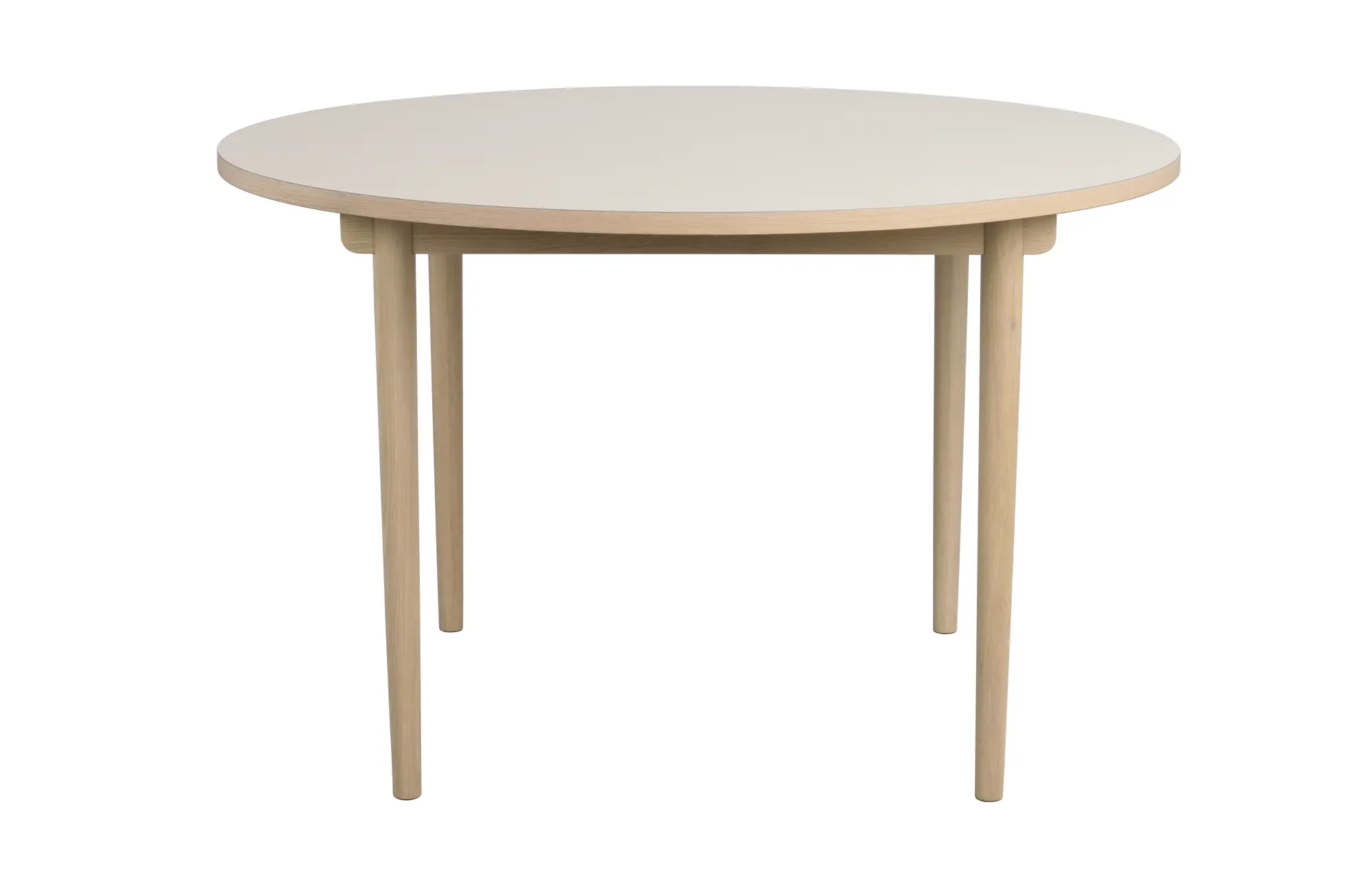 Esszimmergruppe VAIRMOUNT komplett Esstisch rund Ø 120 cm beige weiß mit 4 Stühlen