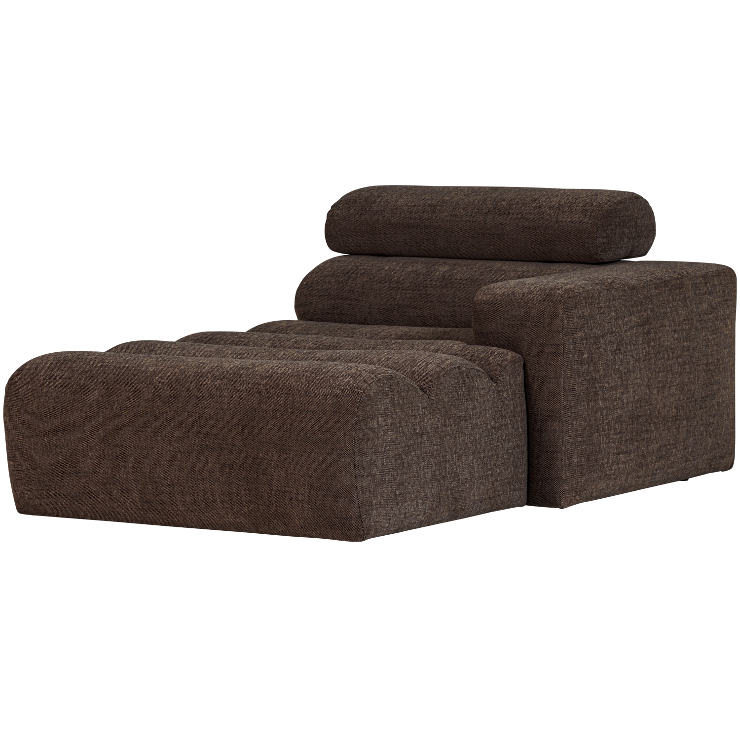 Sofaelement NOVI mit Longue Element rechts Webstoff dunkelbraun melange