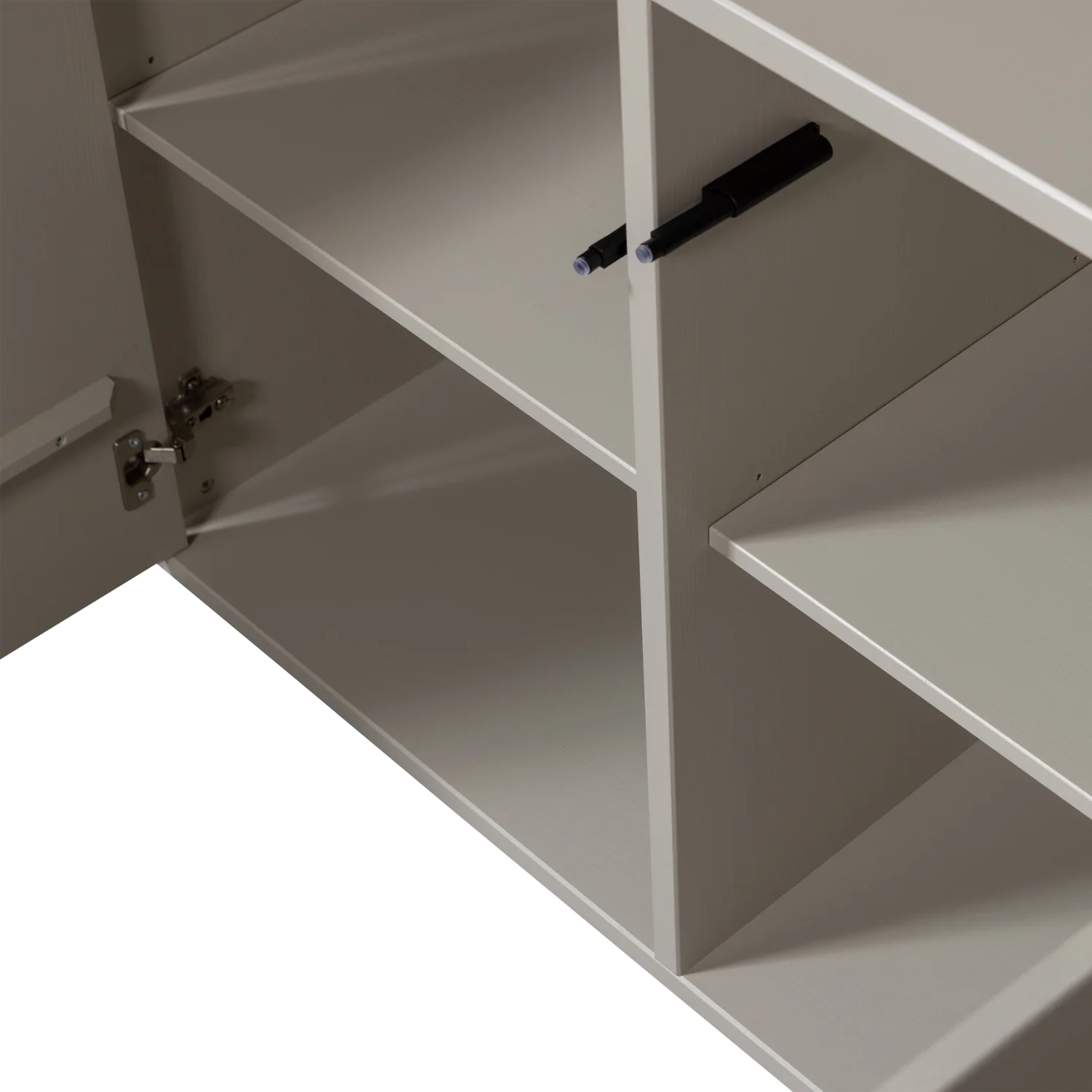 Schrank MEGGY links geschlossen 108 cm Holzschrank Kiefer Massiv staubgrau