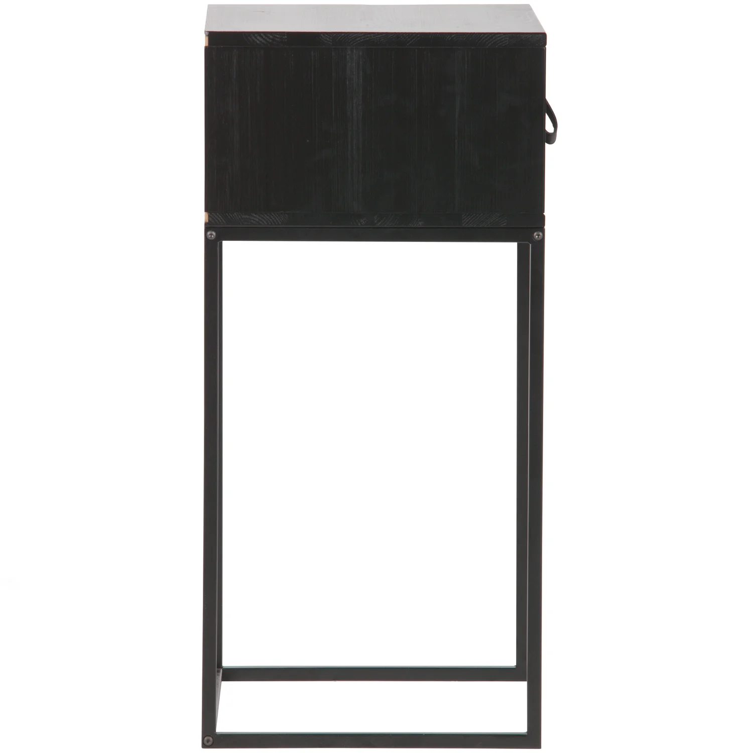 Nachtschränkchen ZOLA H 74 cm mit Schublade Metall Kiefernholz schwarz