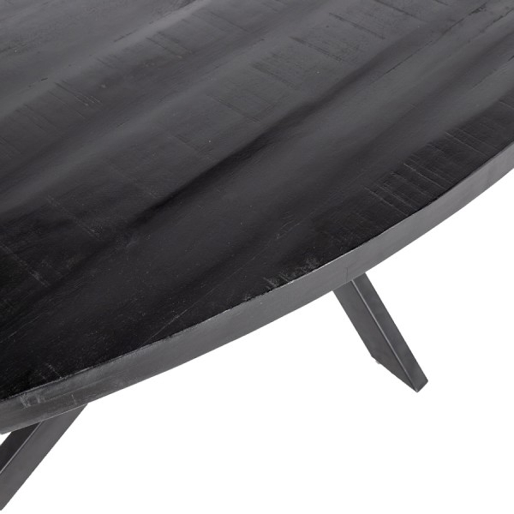 Esstisch Mosan 220 x 100 cm Mango Metall schwarz