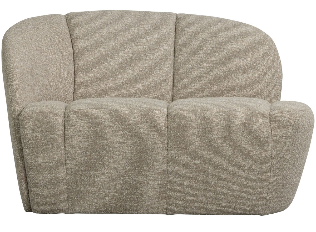 woood 2 Sitzer Sofa Bank MOJO links Bouclé beige melange