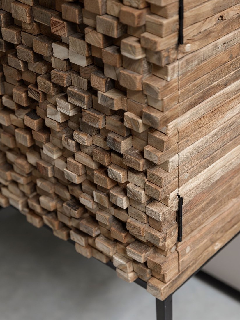 Highboard Sticks H 180 cm Teakholz Schrank