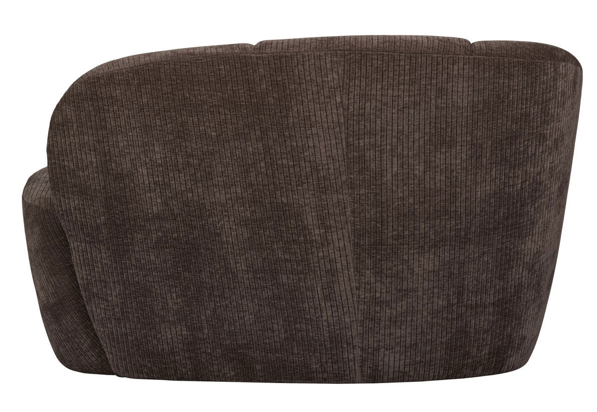 woood 2 Sitzer Sofa Bank MOJO links gerippter Stoff braun