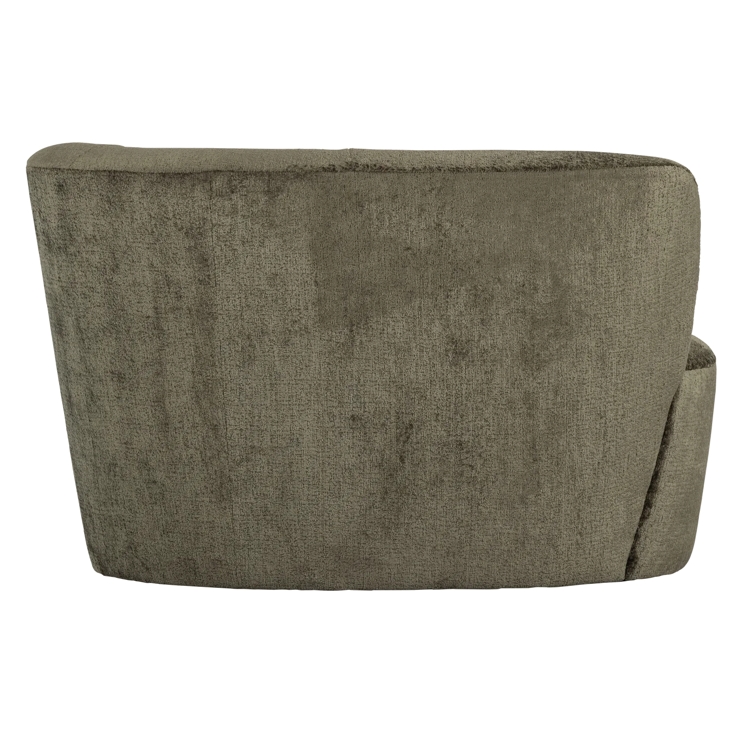 Kleines Sofa Stone rechts 112 cm Struktur-Samt warmgrün Loungesofa