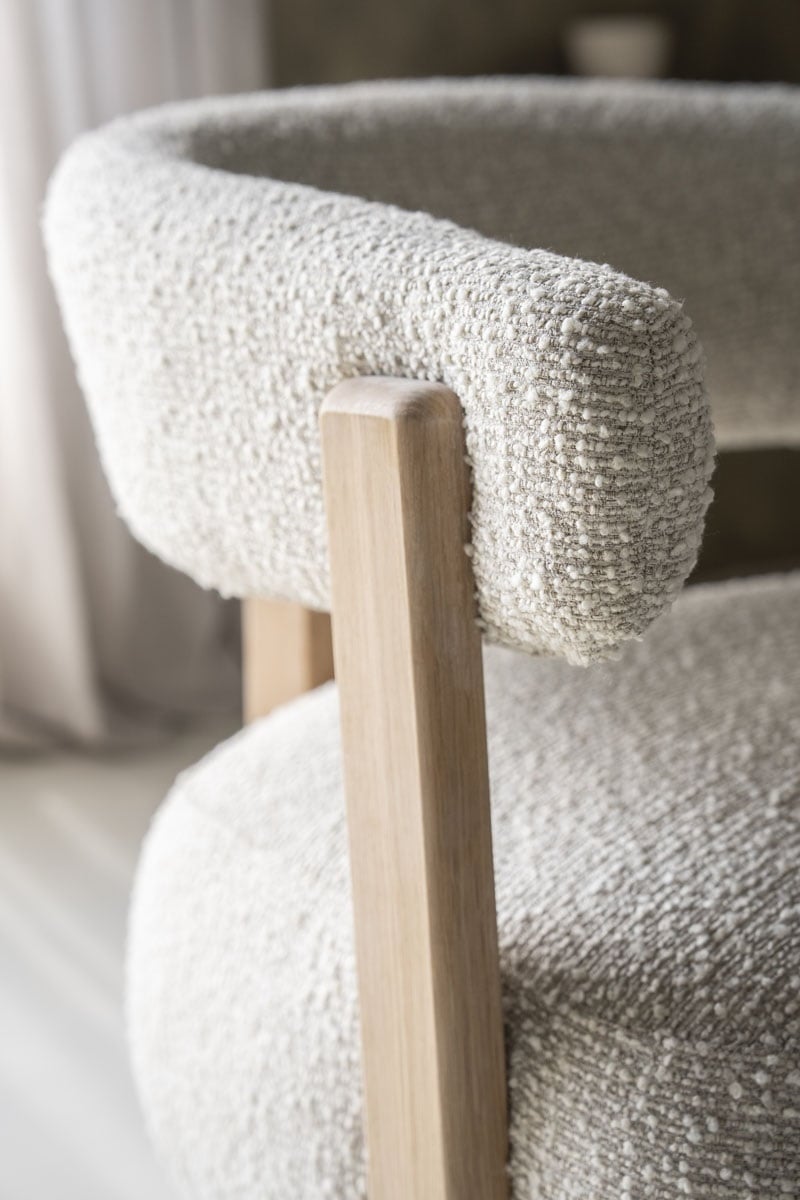 Sessel Lola Eichenholz Stoff beige Hush Relaxsessel Fernsehsessel