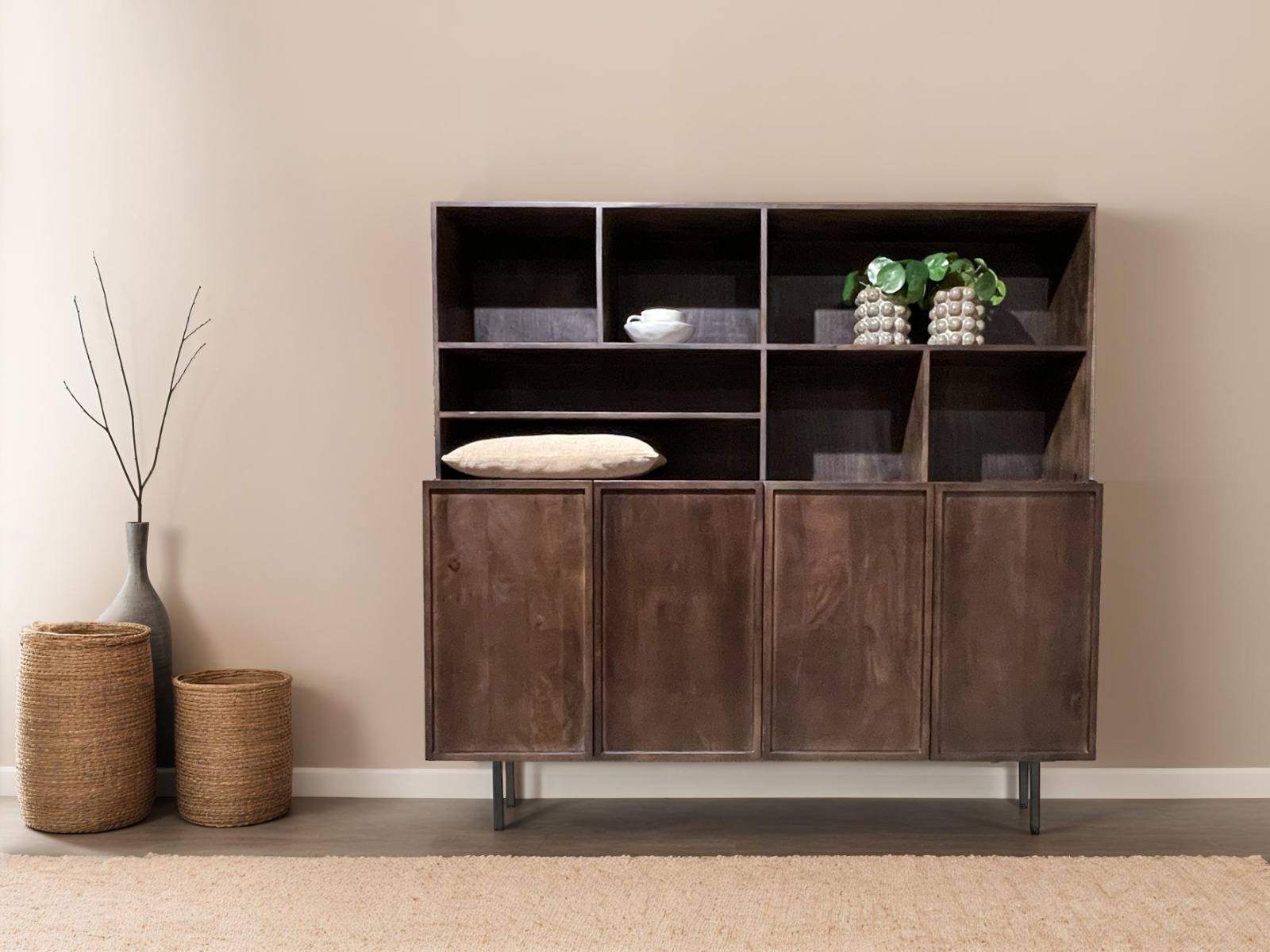 Anrichte Schrank Elan 180 cm Mangoholz braun