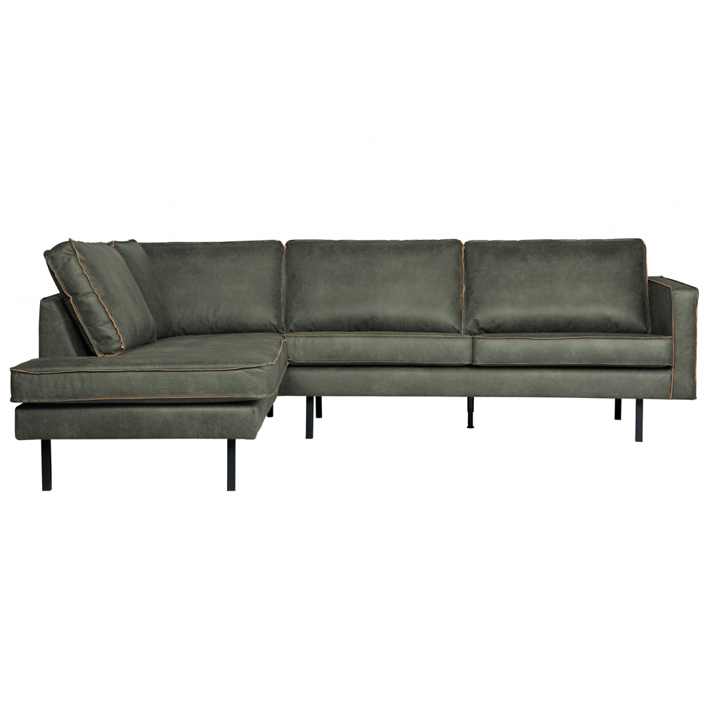 Eckgarnitur Rodeo Leder armygrün Couch Sofa Ecksofa