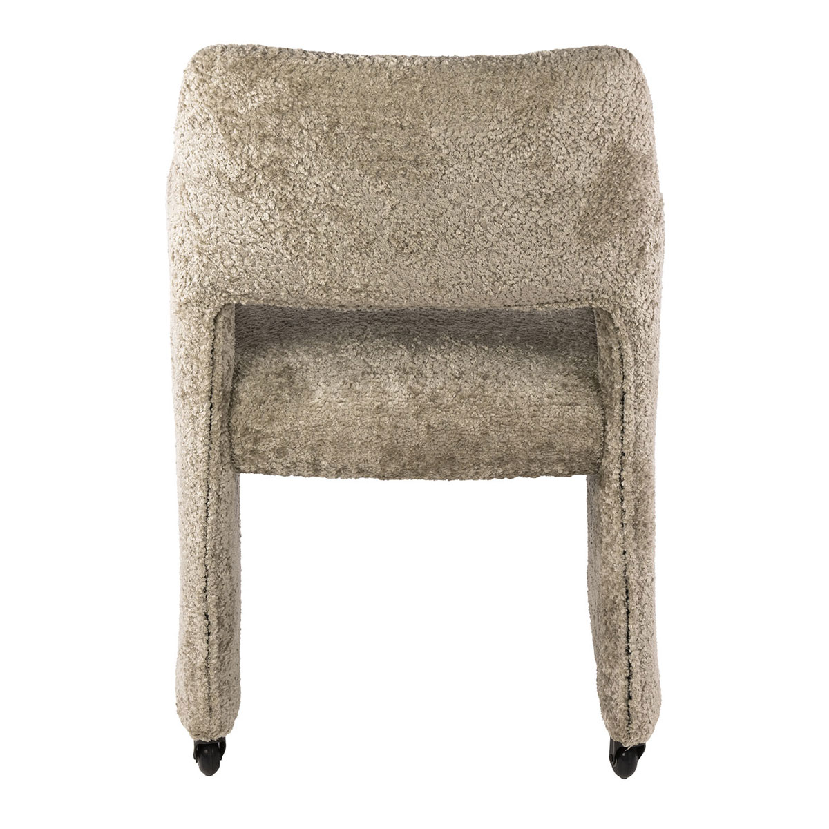 2er Set Armlehnstuhl LUNA Lux auf Rollen Savelle Stoff sandfarben