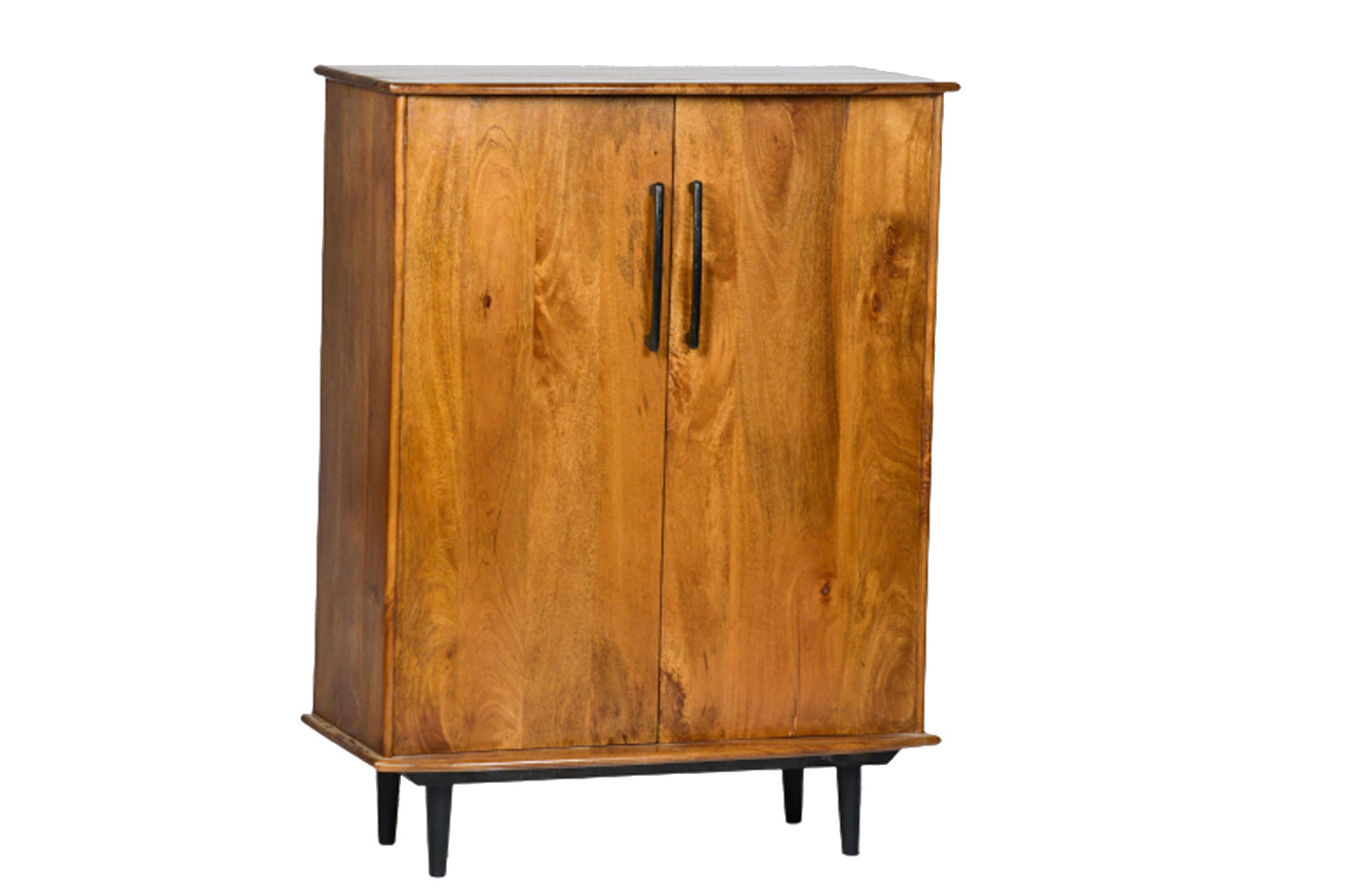 60er Jahre Weinschrank 90 cm Schrank Mango Holz Kommode