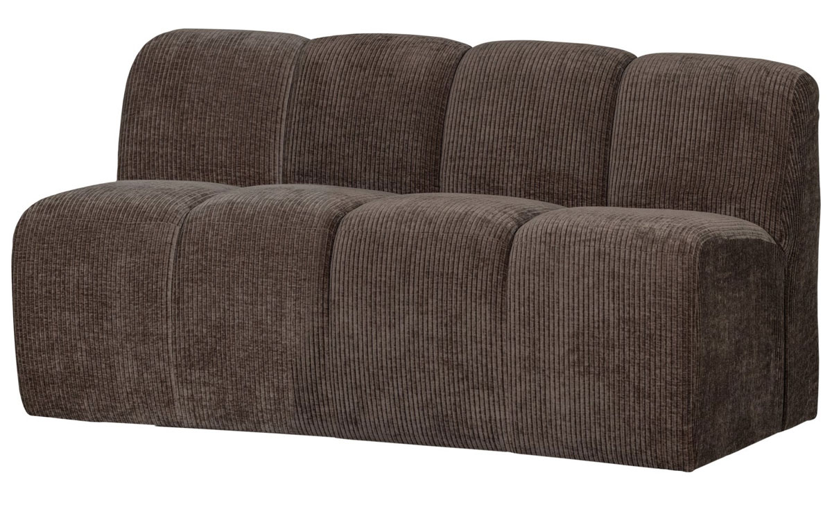 woood Esszimmerbank MOJO 164 cm gerippter Stoff braun