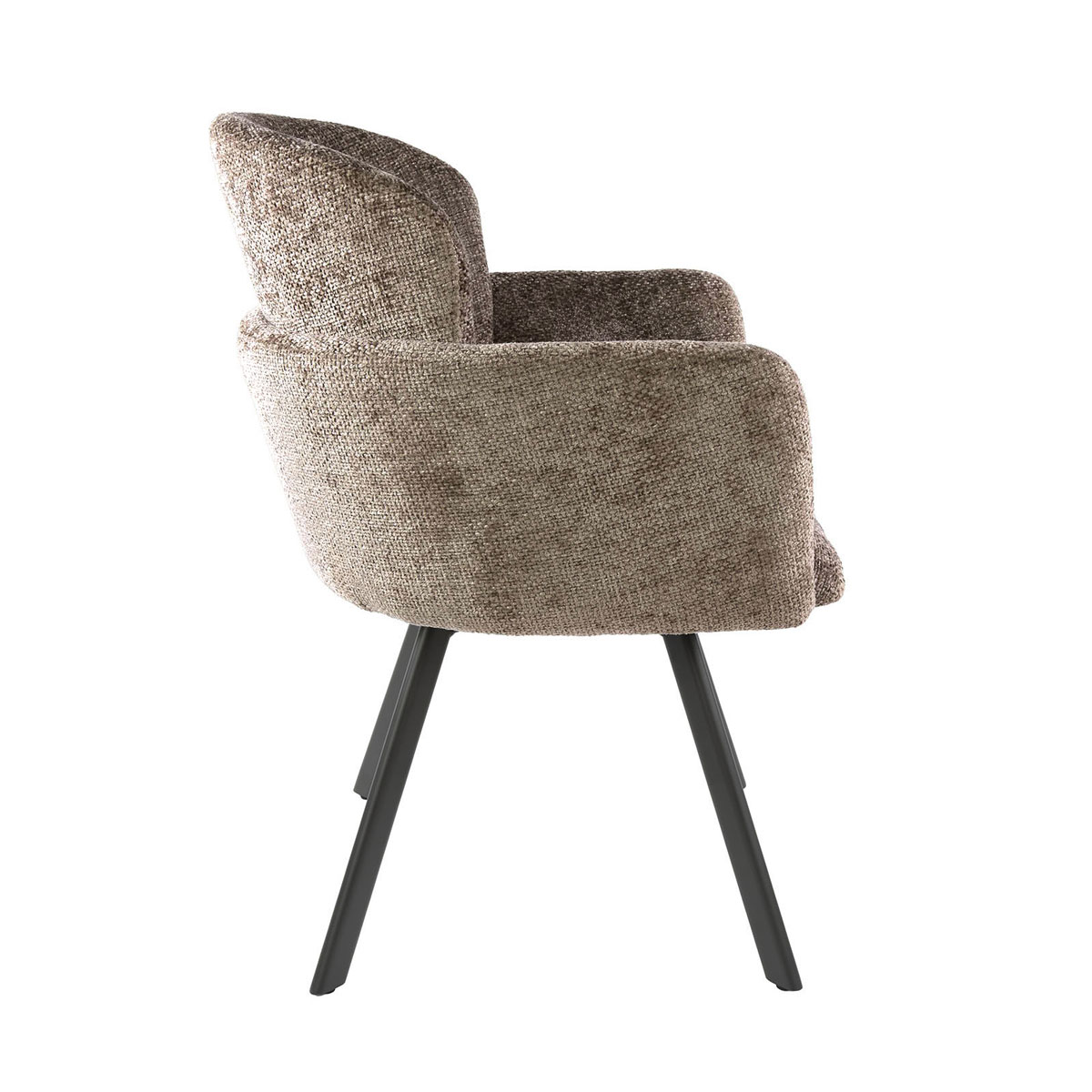 2er Set Armlehnstuhl GRACIA drehbar Chenille Stoff champagner