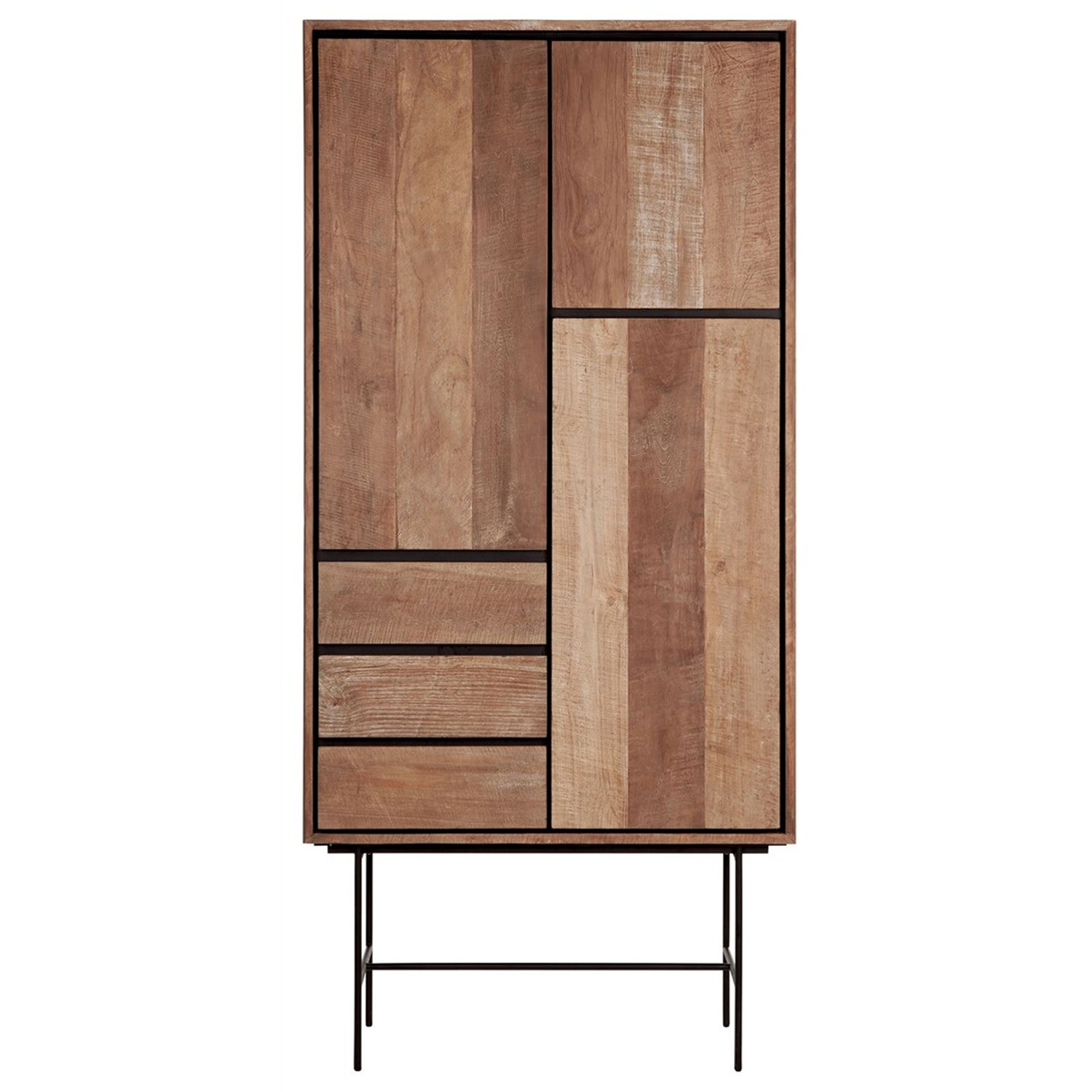 DTP Home Highboard Schrank Metropole H 210 cm Teakholz