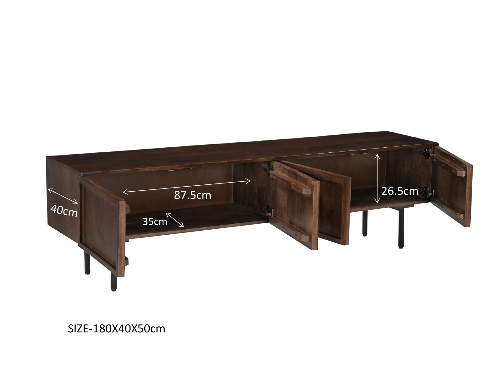 TV Möbel Lowboard Elan 180 cm Mangoholz braun