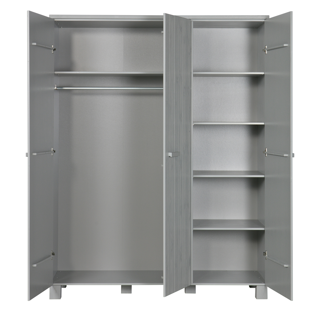 woood Kleiderschrank DENNIS Schranksystem Schrank grau