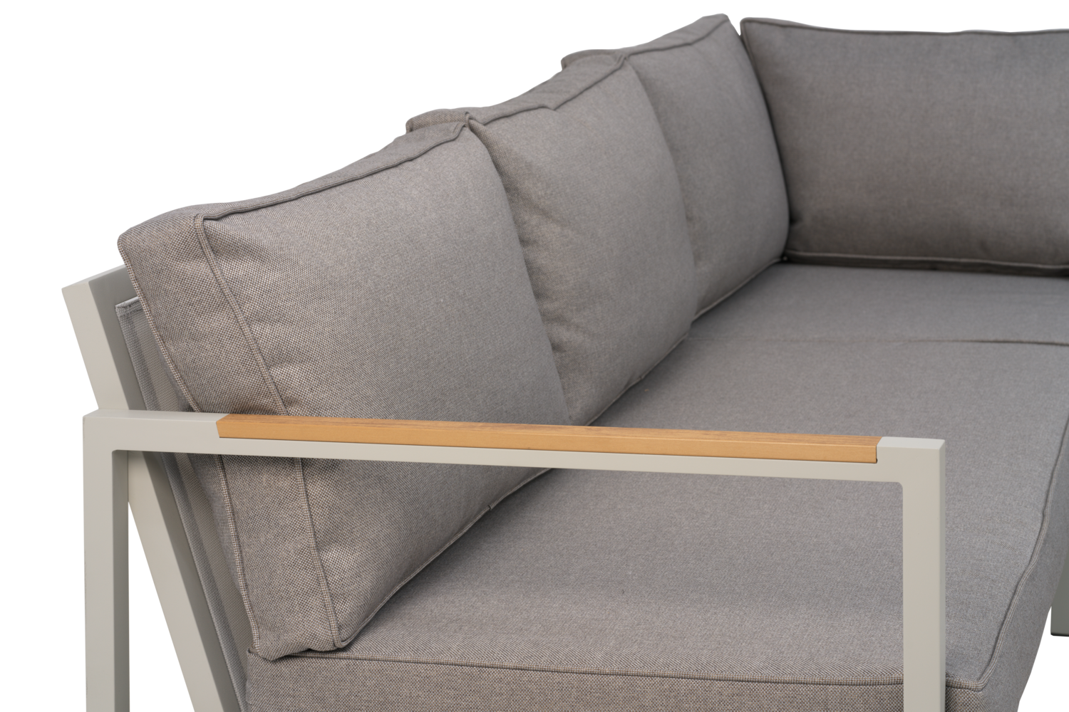 Garten Lounge Set Ecksofa Cap mit Tisch Aluminium hellgrau