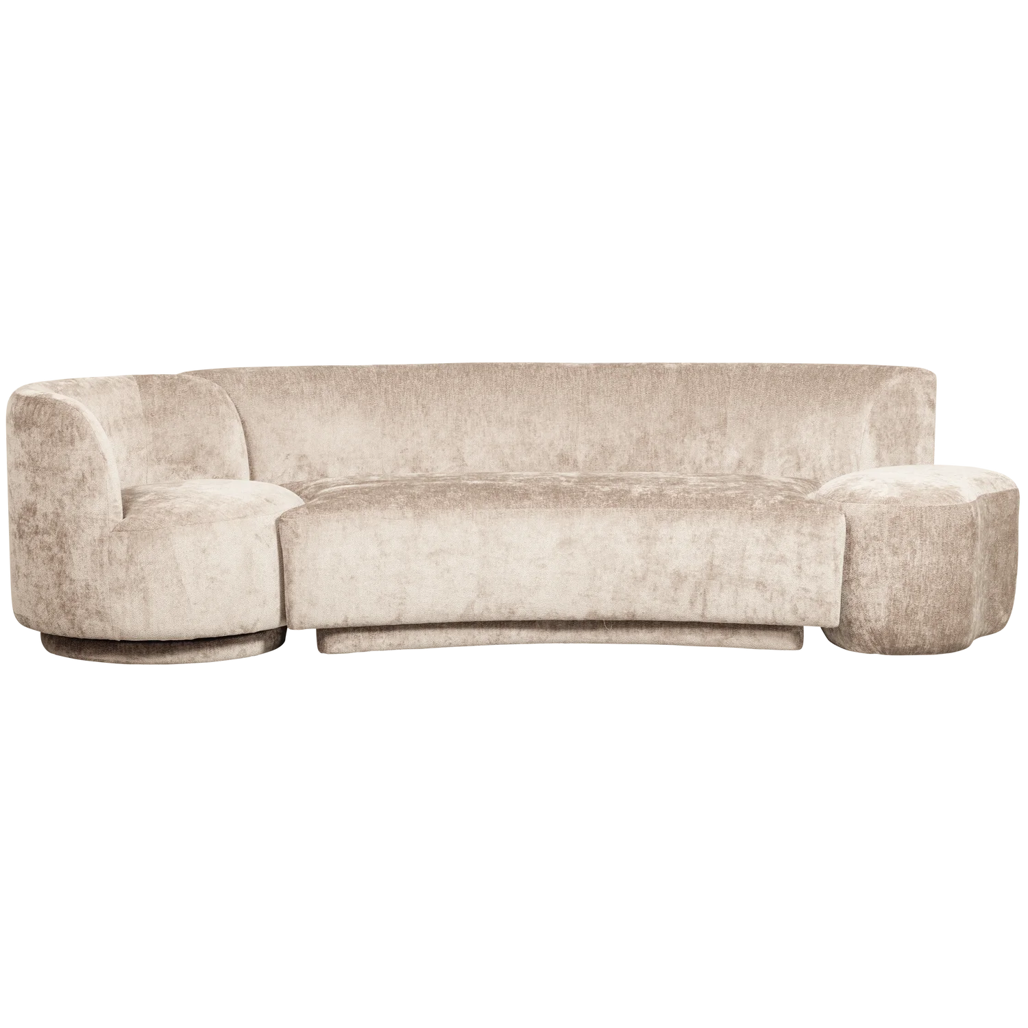 Couchgarnitur COMBI-POPULAR Sofa & modular Sessel Hocker Chenille natur