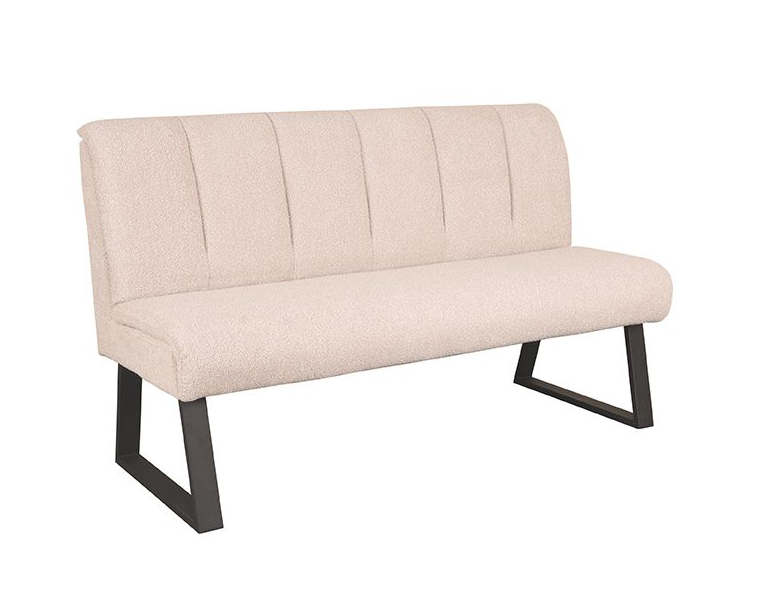Esstischbank Küchenbank ALVA Bouclé Stoff natur 150 cm