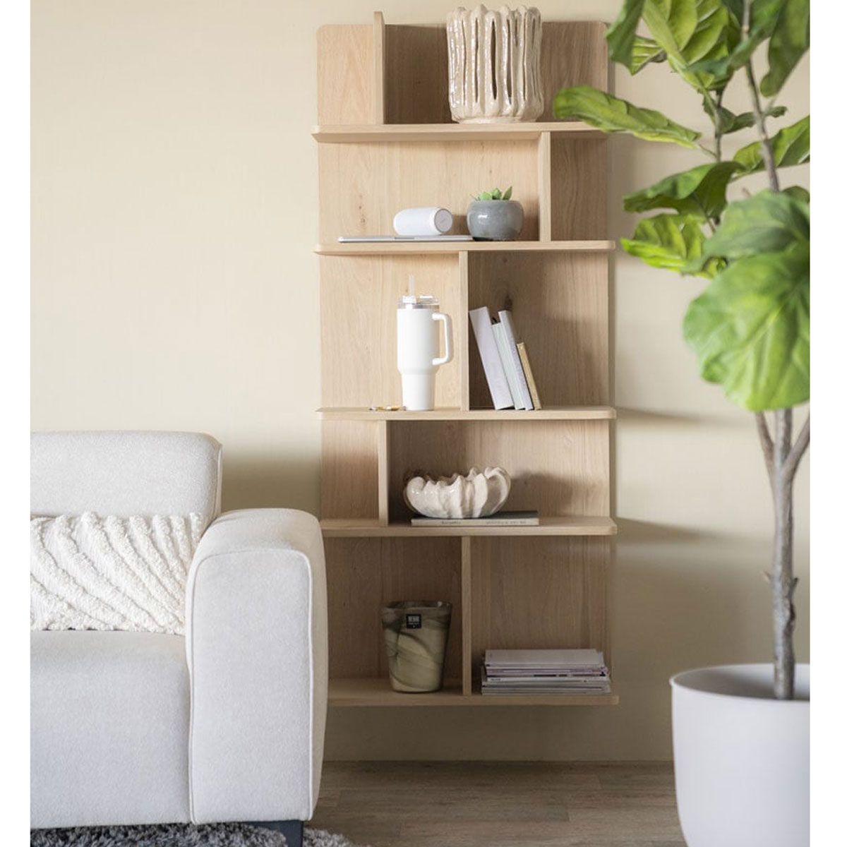 Regal Hängeregal Renee schmal H 160 cm Eiche  