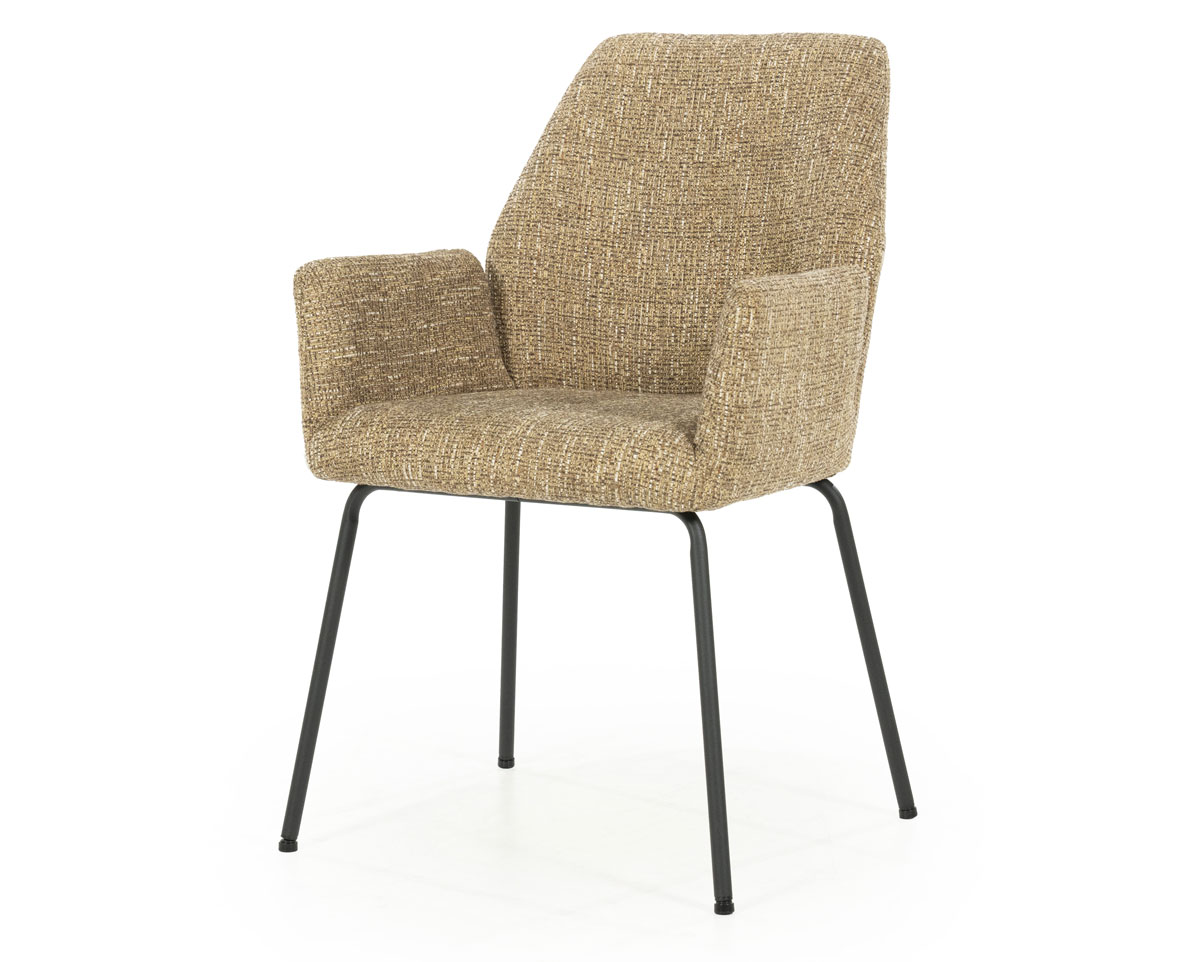 Esszimmer Stuhl Indy Vierfußstuhl Metall Stoff senffarben