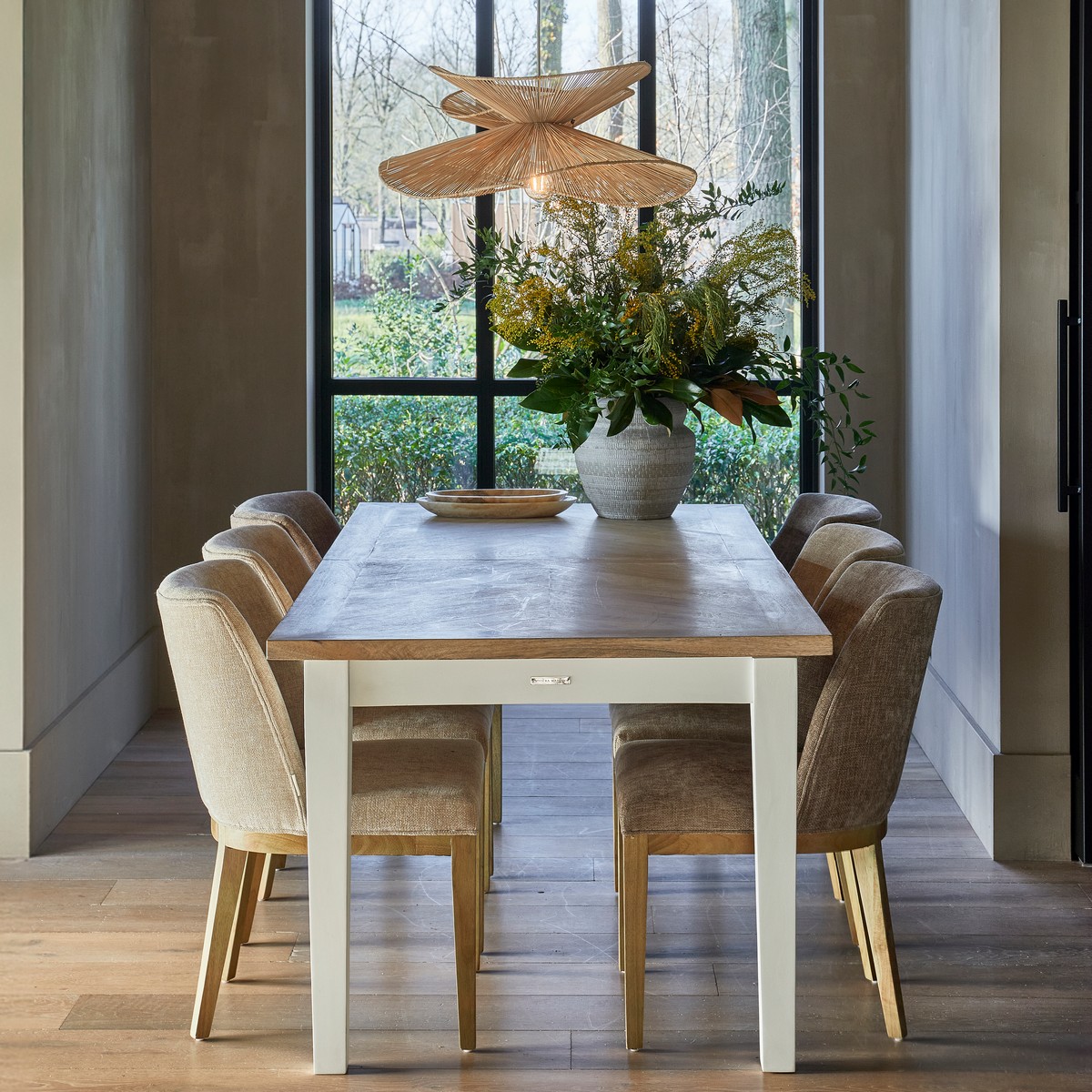 Rivièra Maison PACIFICA Ausziehbarer Esstisch 220–310 cm Natur/Weiß