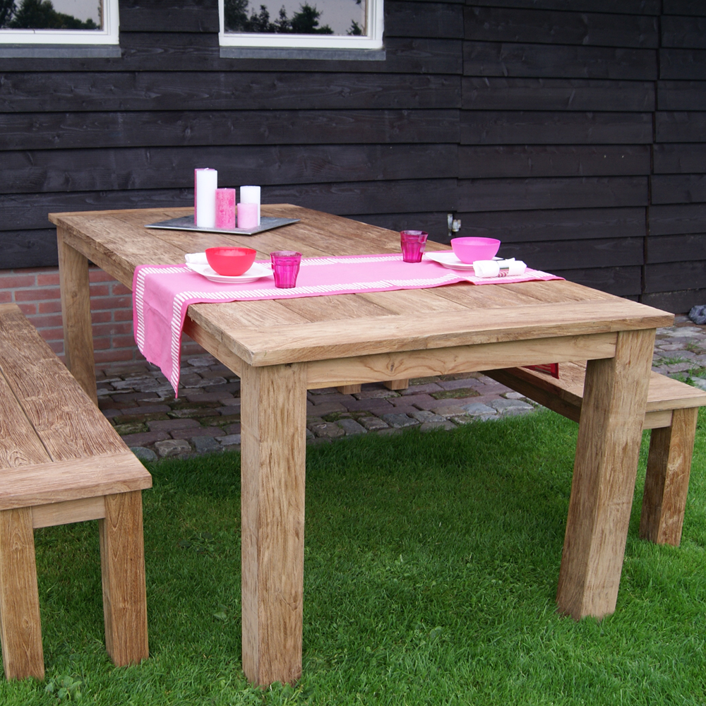 TEAK Gartentisch EVOY 200 x 100 cm Teakholz