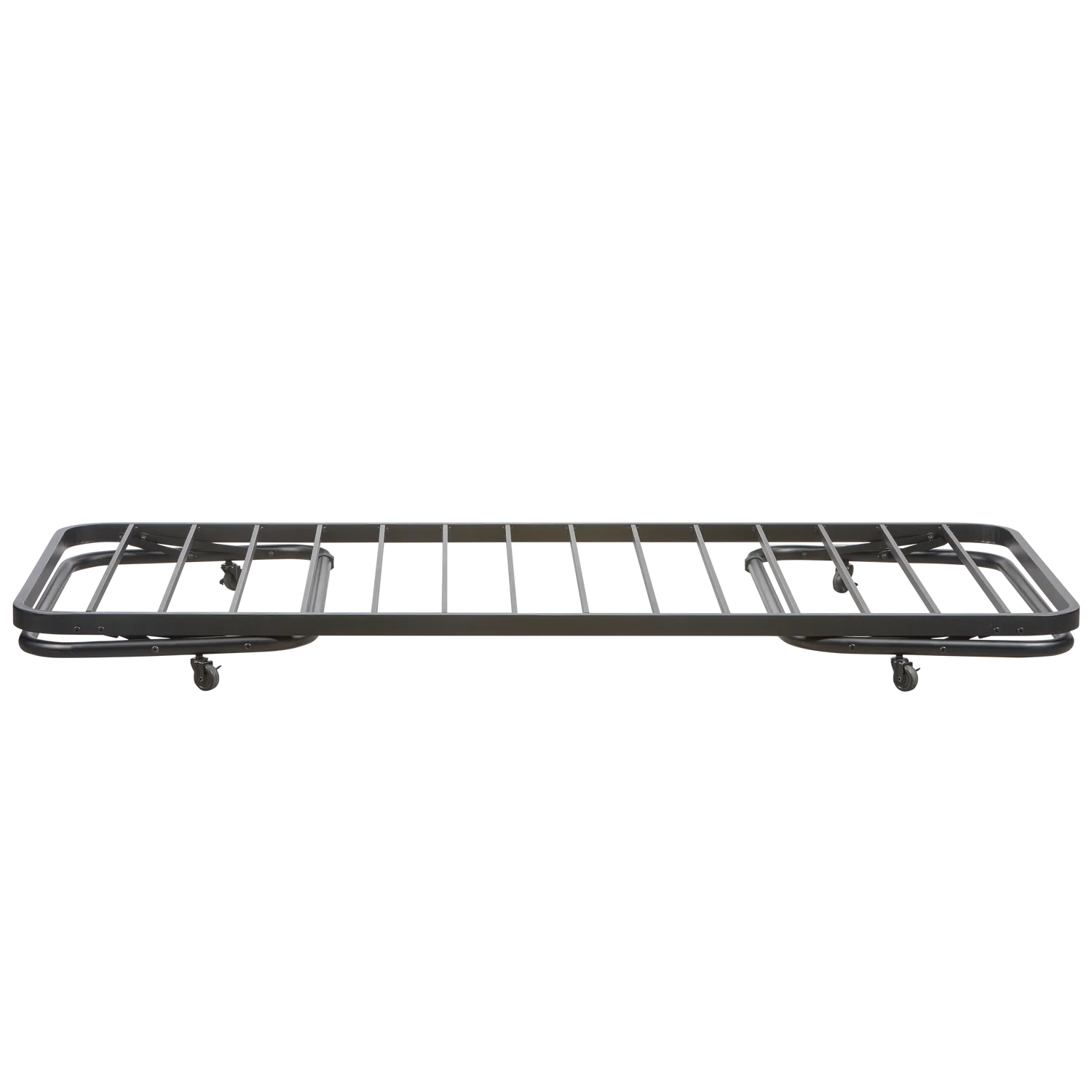 Einzelbett LUCY 200 x 90 cm zusammenklappbar Metallbett schwarz 