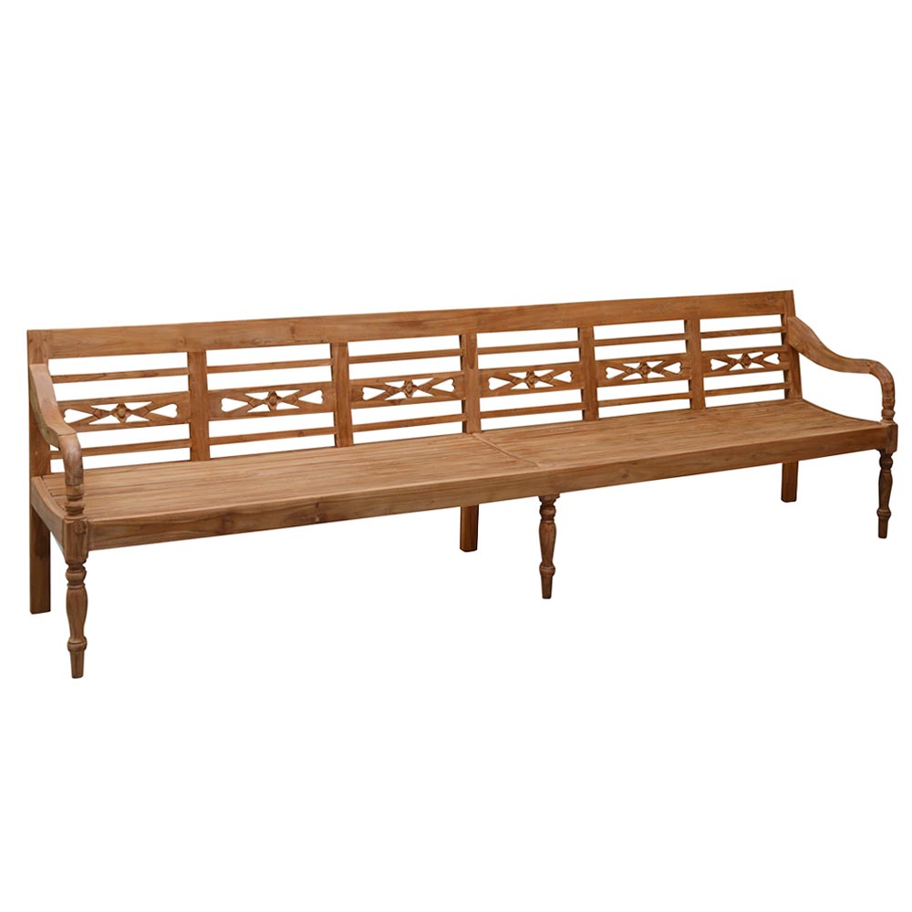 Nostalgie TEAK Gartenbank 300 cm Teakholz Holzbank