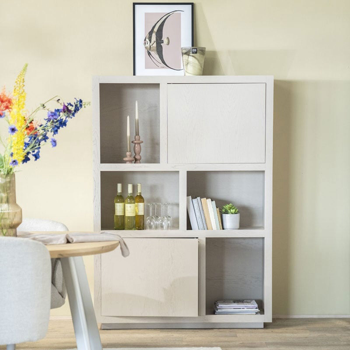 Schrank Bücherschrank Helsinki H 170 cm Eiche taupe