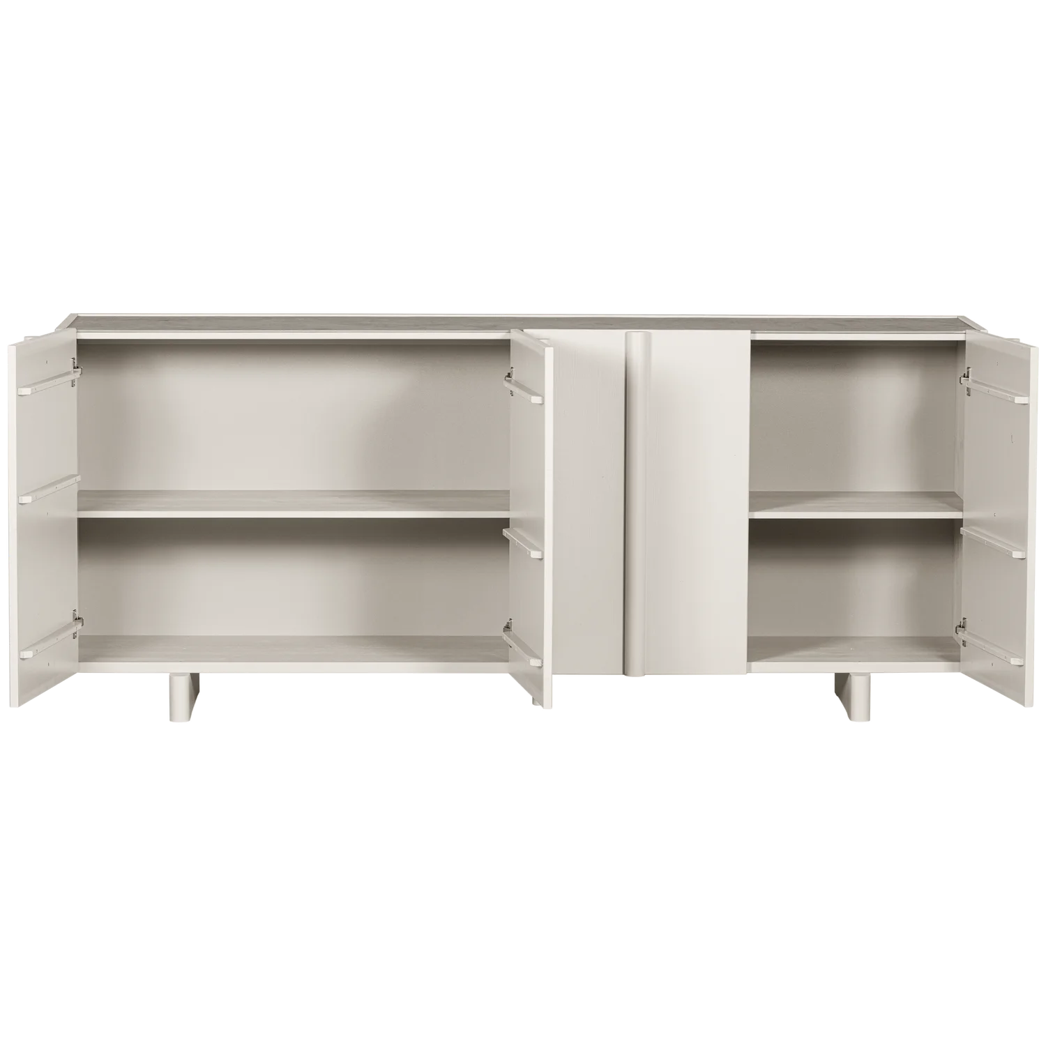 Sideboard BASU 200 cm mit 4 Türen Kiefernholz staubgrau 