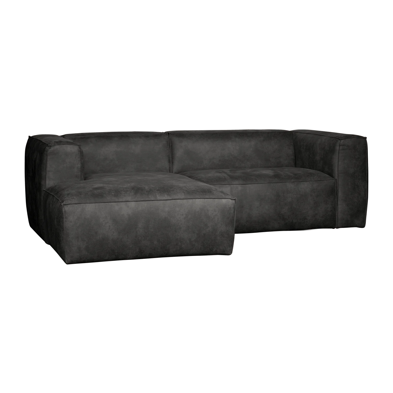 Ecksofa BEAN Eco Kunstleder schwarz Longchair links