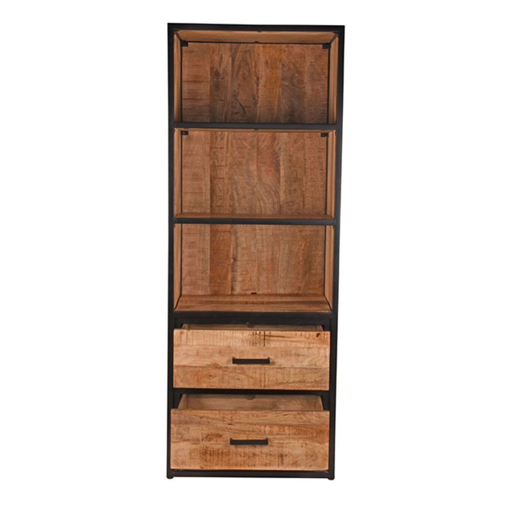 Bücherschrank Lempa H 185 cm Mangoholz Metall