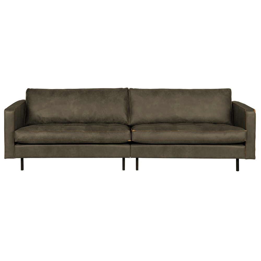 3 Sitzer Sofa RODEO CLASSIC armygrün recyceltes Leder