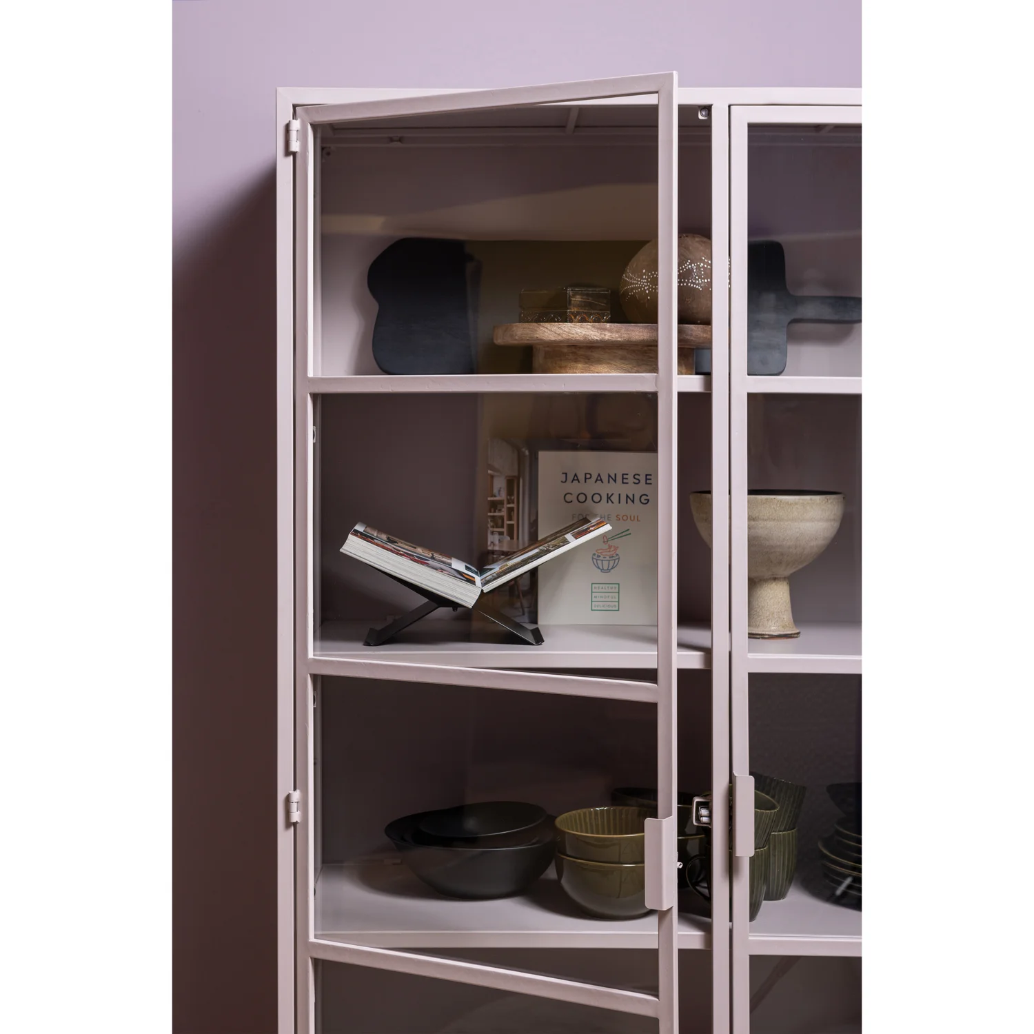 Vitrine Schrank RONJA 2-türig Metall rosa Aufbewahrungsschrank