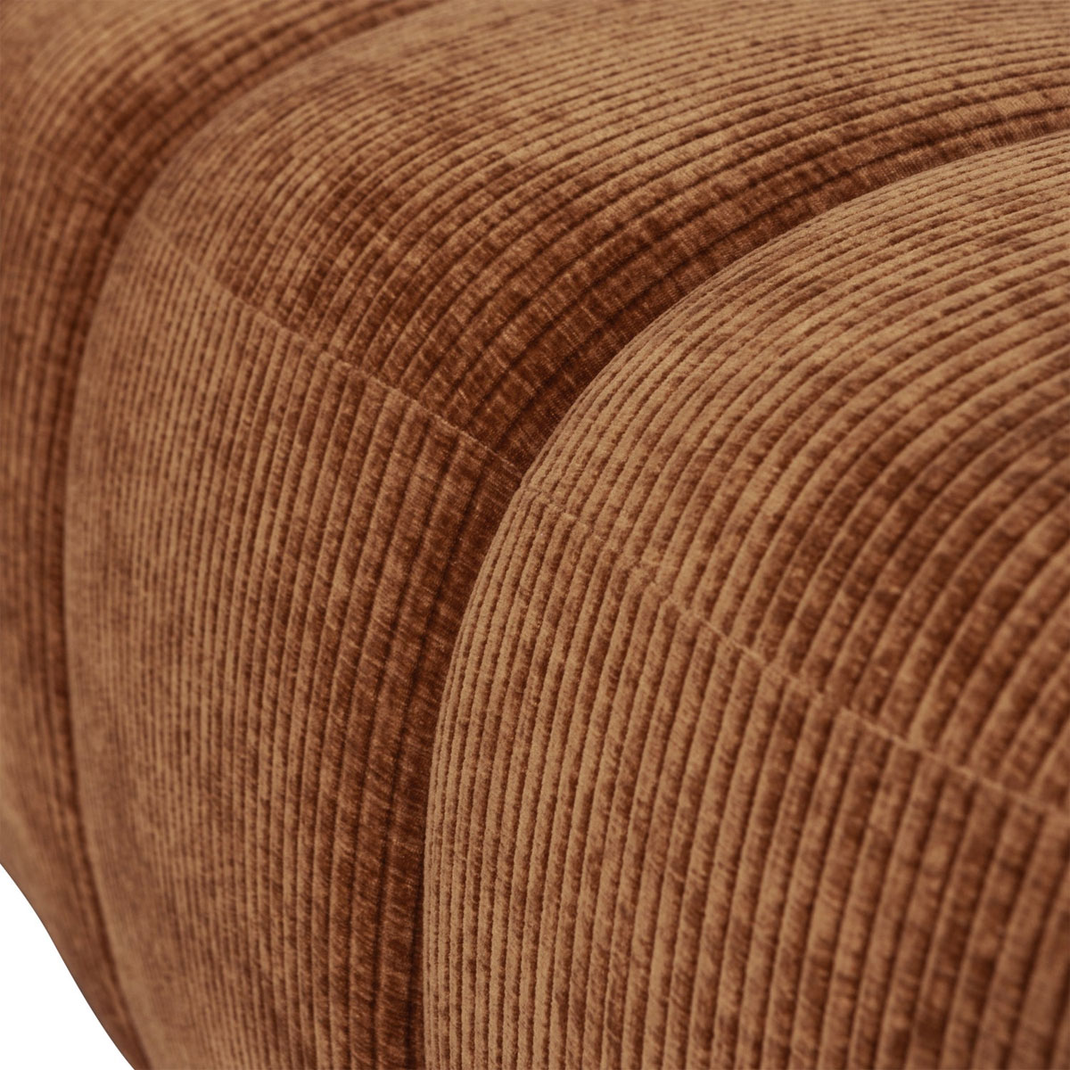 woood Esszimmerbank Hocker MOJO 164 cm gerippter Stoff rostbraun